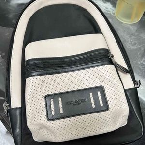 Original Coach Terrain Pack Perf Chalk White and Black Men Bag
